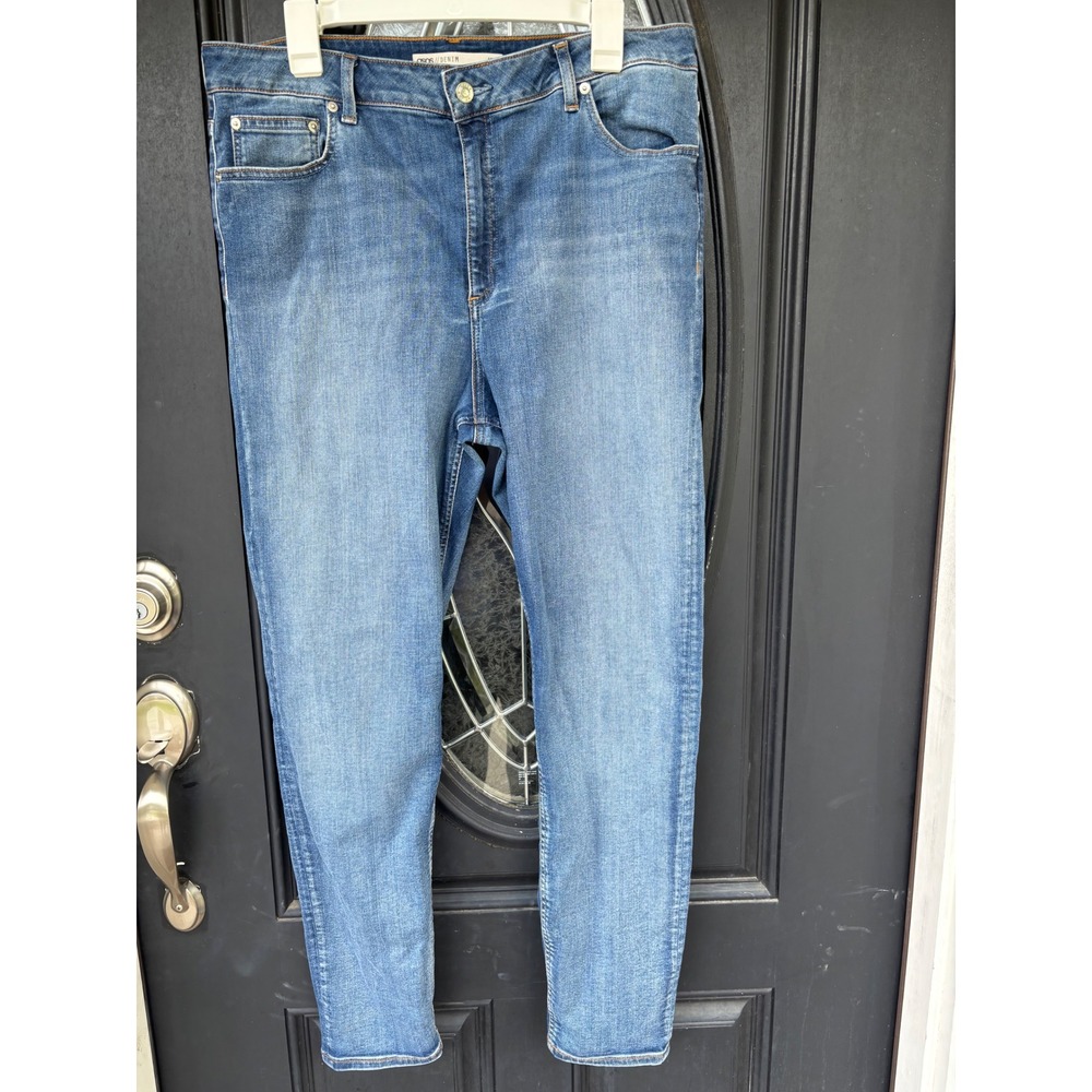 ASOS Denim Womens High Rise Skinny Jeans Blue Medium Wash Size UK 18/32 - Picture 1 of 13